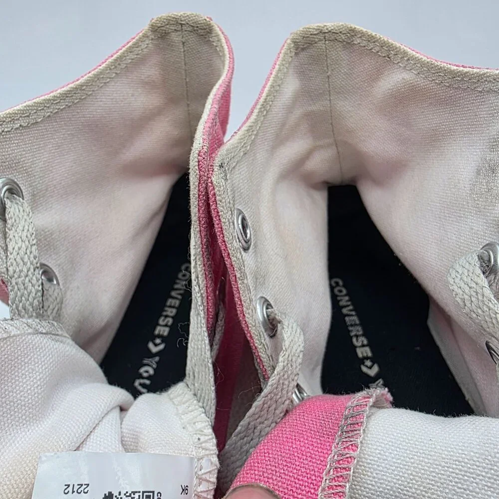 Converse All Star Womens Size 9 Pink High Top Sneakers Casual Shoes Bright - Picture 9 of 13